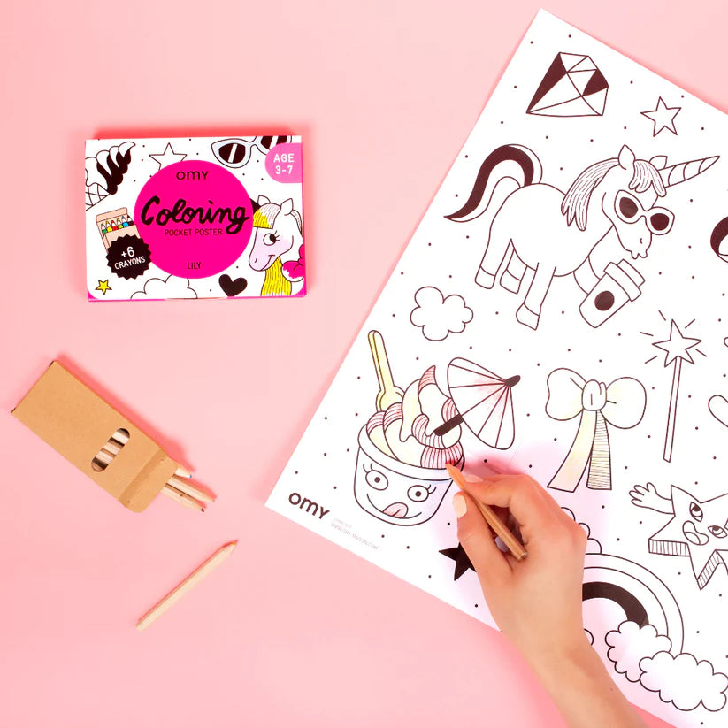OMY - Pocket Kleurposter Lily (Incl 6 kleuren) 3-7j - Le CirQue Kidsconceptstore 