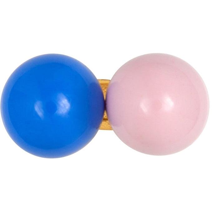 LULU COPENHAGEN - Oorbellen - Double Enamel Ball Blue/Light Pink (1stuk) - Le CirQue Kidsconceptstore 