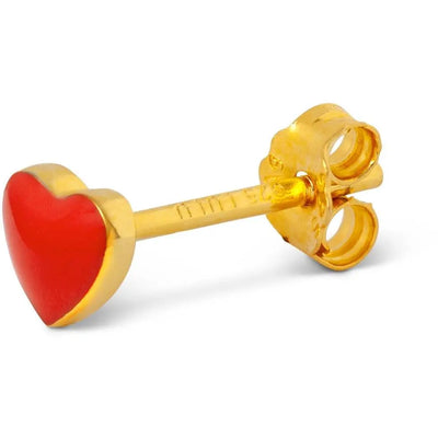 LULU COPENHAGEN - Oorbellen - Enamel Heart Red (1stuks) - Le CirQue Kidsconceptstore 