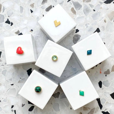 LULU COPENHAGEN - Oorbellen - Enamel Heart Red (1stuks) - Le CirQue Kidsconceptstore 
