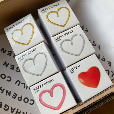 LULU COPENHAGEN - Oorbellen - Enamel Heart Red (1stuks) - Le CirQue Kidsconceptstore 