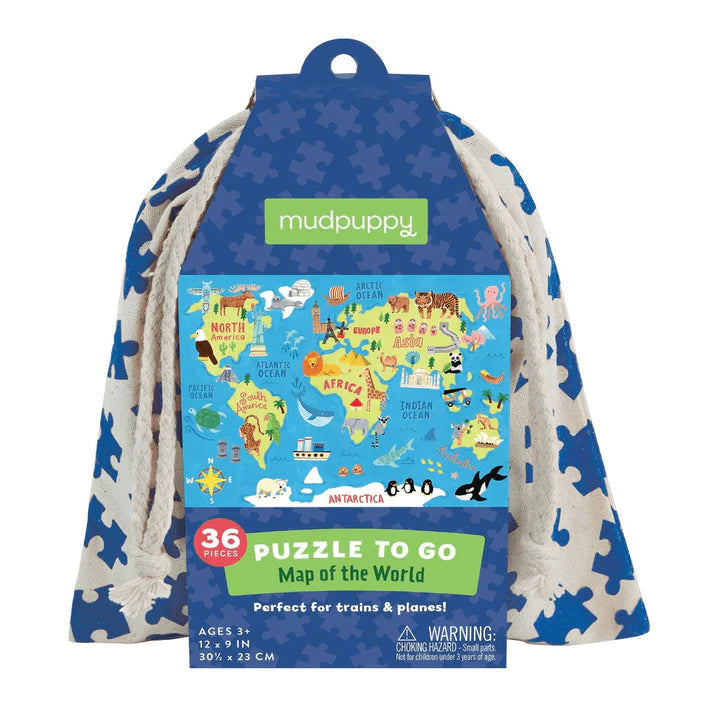 MUDPUPPY - Puzzel to Go "Map of the World" 3+ - Le CirQue Kidsconceptstore 