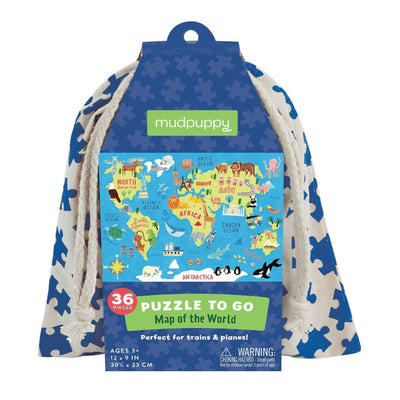 MUDPUPPY - Puzzel to Go "Map of the World" 3+ - Le CirQue Kidsconceptstore 