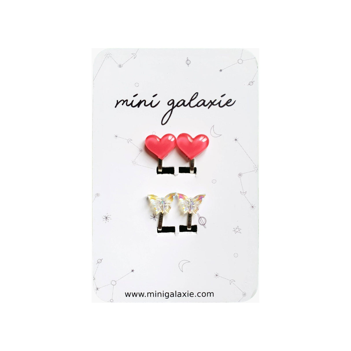 MINI GALAXIE |Oorbellen Met Clip | Hartjes En Vlinders - Le CirQue Conceptstore