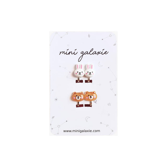 MINI GALAXIE | Oorbellen Met Clip | Konijn En Teddybeer - Le CirQue Conceptstore