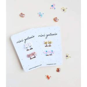 MINI GALAXIE | Oorbellen Met Clip | Konijn En Teddybeer - Le CirQue Conceptstore