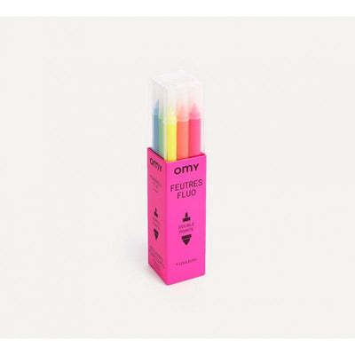 OMY - Dubbelzijdige Fluor Viltstiften (9 stuks) - Le CirQue Kidsconceptstore 