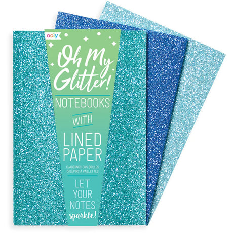OOLY | Notitieboek | Oh My Glitter! | Aqua (Set) 6+ - Le CirQue Conceptstore
