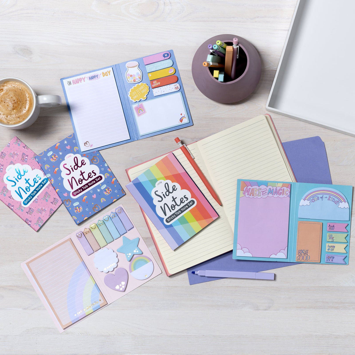 OOLY | Stickers | Side Notes | Pastel Rainbows - Le CirQue Conceptstore