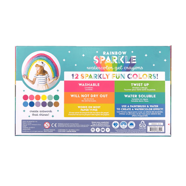OOLY | Verf | Rainbow Sparkle Metallic Watercolor Gel Crayons 3+ - Le CirQue Conceptstore
