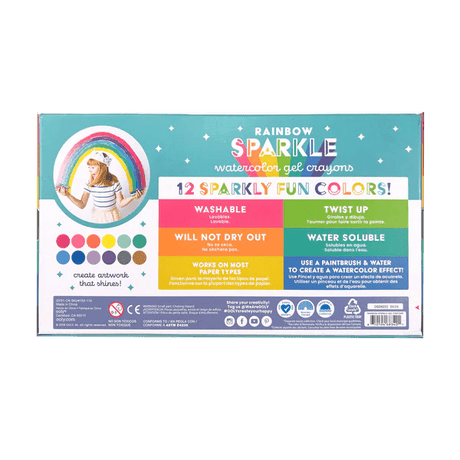 OOLY | Verf | Rainbow Sparkle Metallic Watercolor Gel Crayons 3+ - Le CirQue Conceptstore