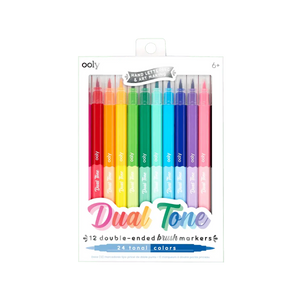 OOLY | Viltstiften | Dual Tone Double Ended Brush Marker 6+ - Le CirQue Conceptstore