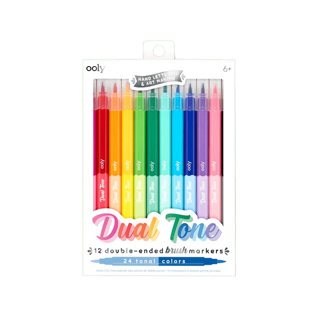OOLY | Viltstiften | Dual Tone Double Ended Brush Marker 6+ - Le CirQue Conceptstore