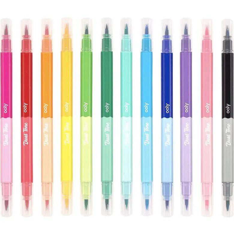 OOLY | Viltstiften | Dual Tone Double Ended Brush Marker 6+ - Le CirQue Conceptstore