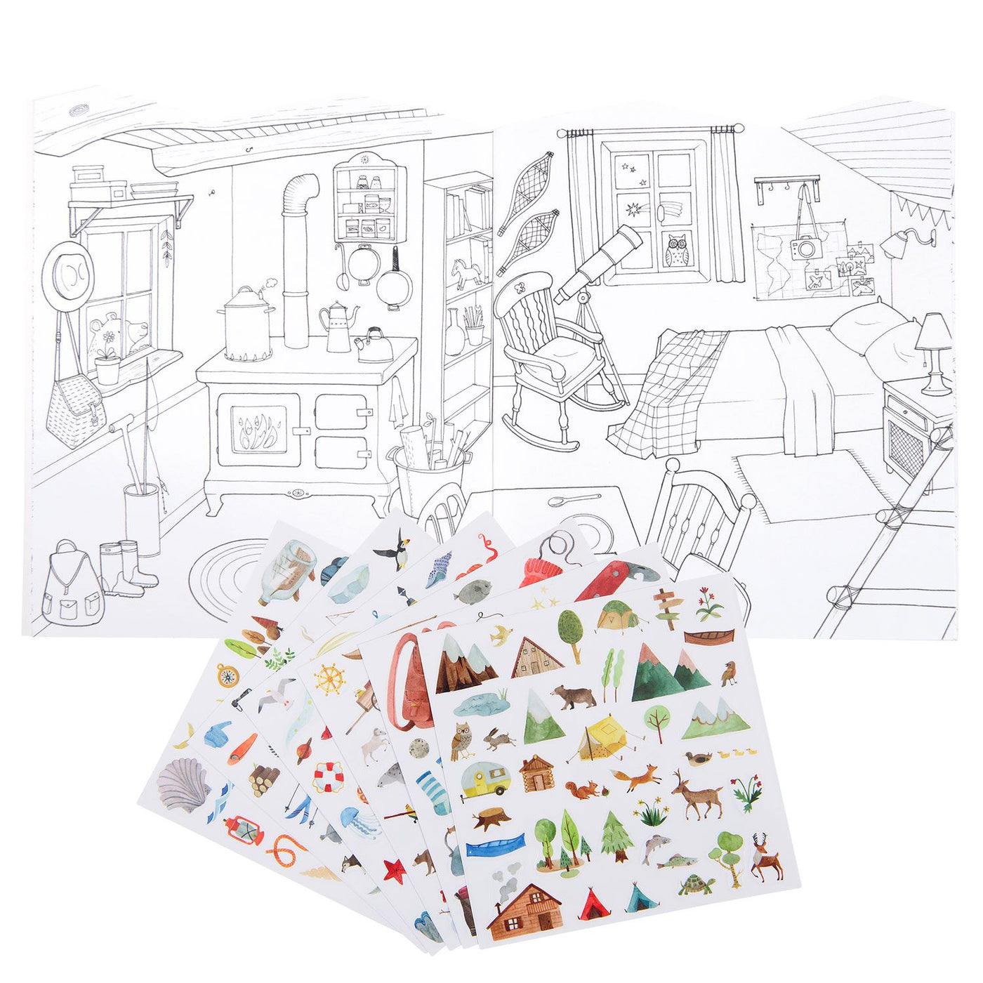 MOULIN ROTY - Kleur & Stickerboek "Le jardin du moulin" 6+ - Le CirQue Kidsconceptstore 