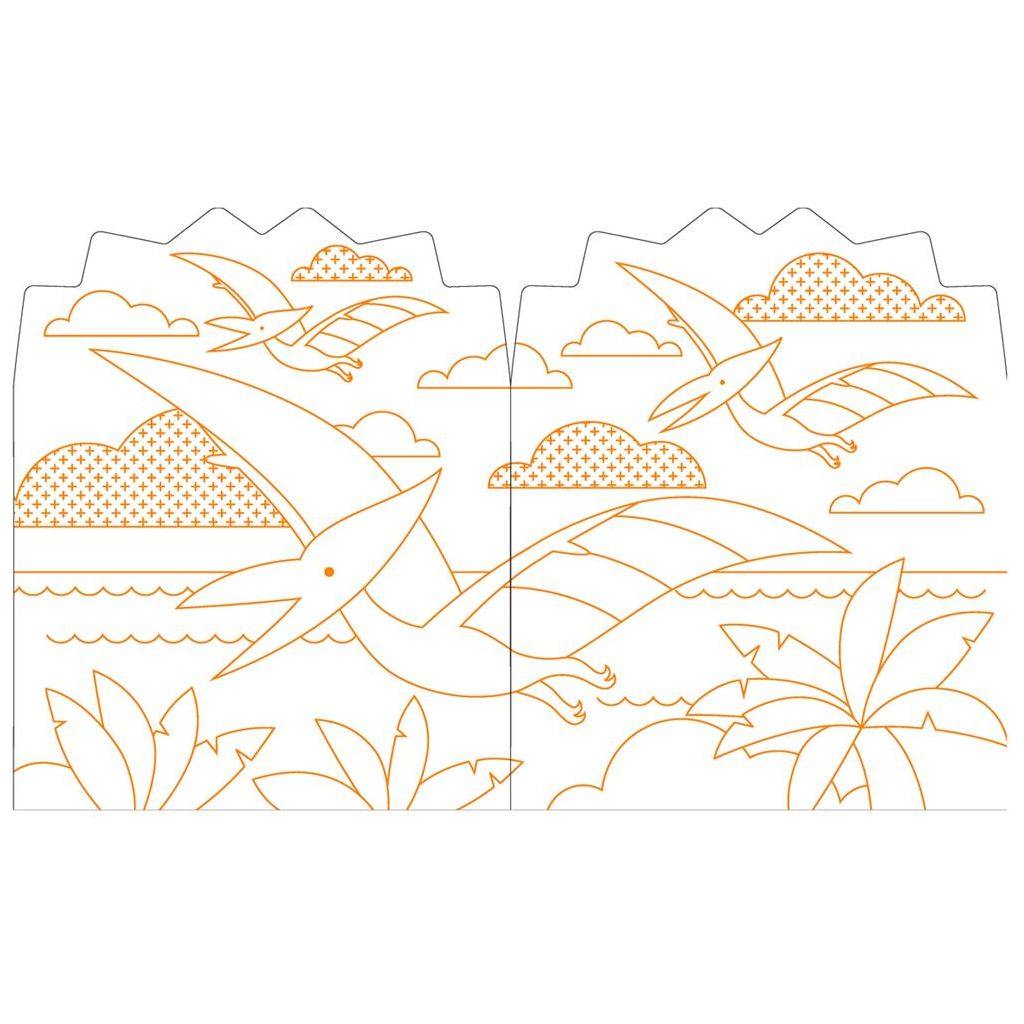 PETIT COLLAGE - Kleurboek Met Stickers "Dino's" 4+ - Le CirQue Conceptstore