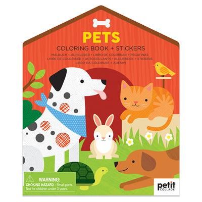 PETIT COLLAGE - Kleurboek Met Stickers "Pets" 4+ - Le CirQue Conceptstore