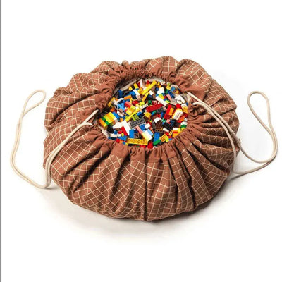 PLAY&GO  - Opbergzak - Organic Grid Brown - Le CirQue Kidsconceptstore 