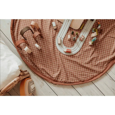 PLAY&GO  - Opbergzak - Organic Grid Brown - Le CirQue Kidsconceptstore 