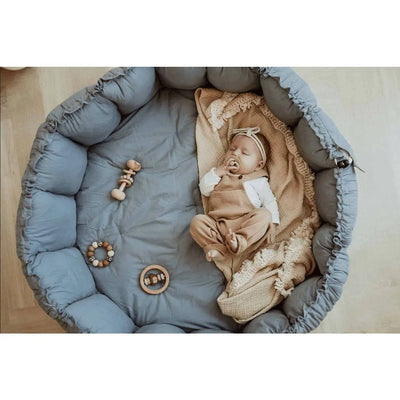 PLAY&GO  - Babyspeelmat - Bloom Organic Dusty Blue - Le CirQue Kidsconceptstore 