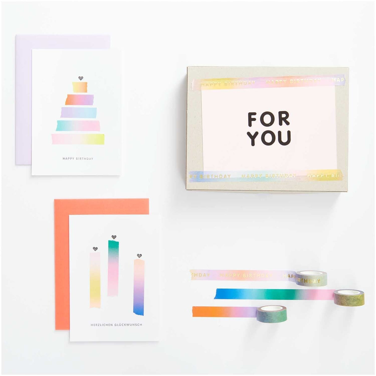 RICO DESIGN | Washi Tape | Happy Birthday Regenboog - Le CirQue Conceptstore