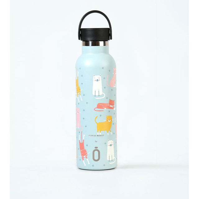 RUNBOTT - Thermo Bottle "Artist Marta Munté Cats Blue" (600ml) - Le CirQue Conceptstore