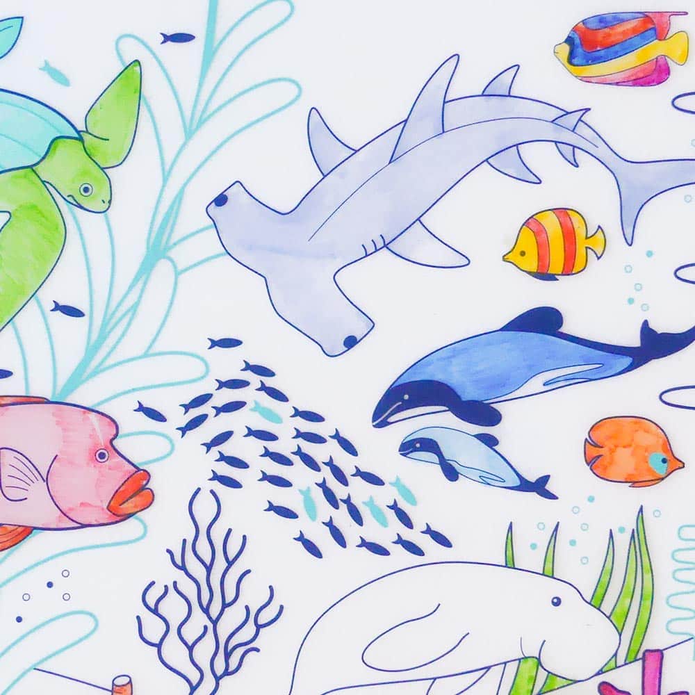 SUPER PETIT | Inkleurbare Placemat | Coral Reef 3+ - Le CirQue Conceptstore