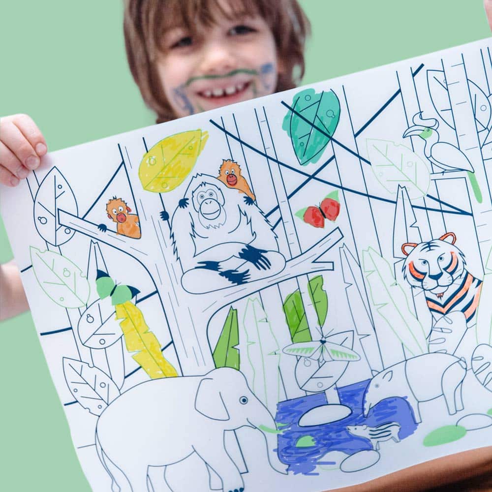 SUPER PETIT | Inkleurbare Placemat | Jungle 3+ - Le CirQue Conceptstore
