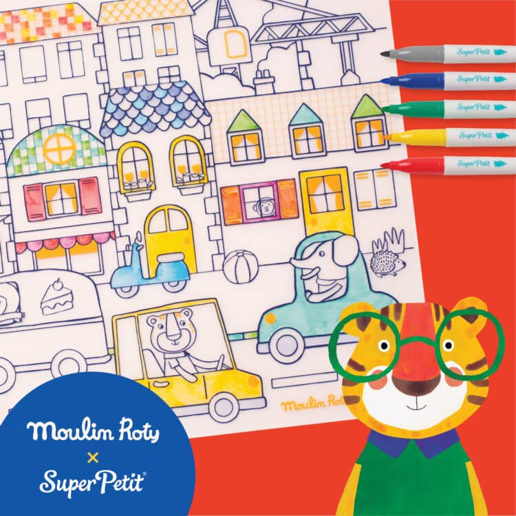 SUPER PETIT | Inkleurbare Placemat | Moulin Roty Popipop 3+ - Le CirQue Conceptstore