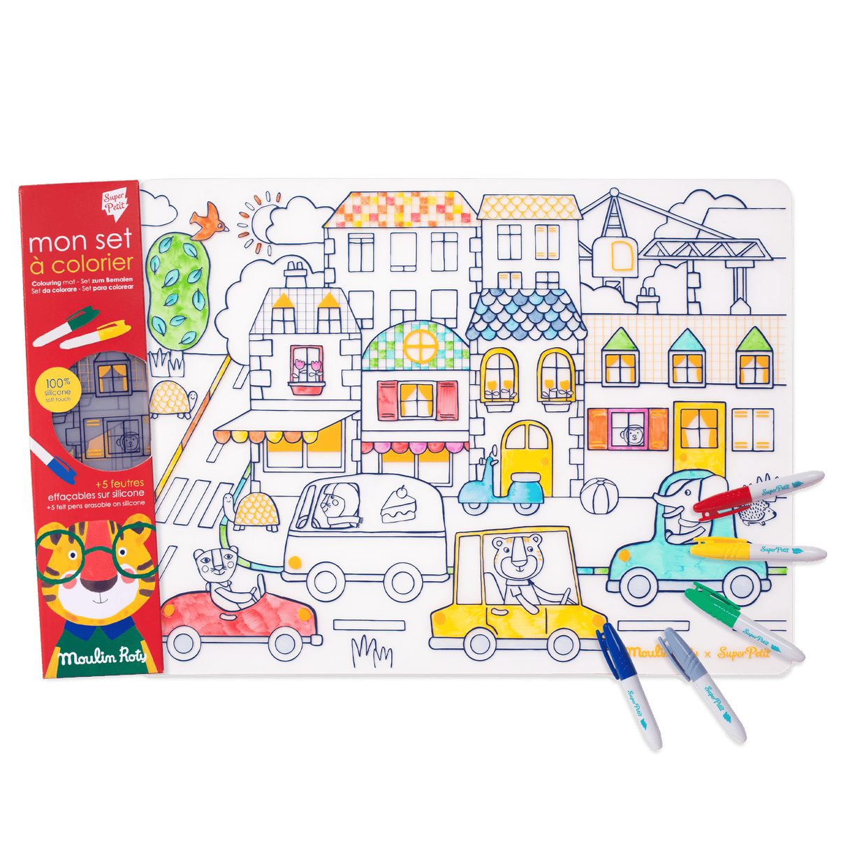 SUPER PETIT | Inkleurbare Placemat | Moulin Roty Popipop 3+ - Le CirQue Conceptstore