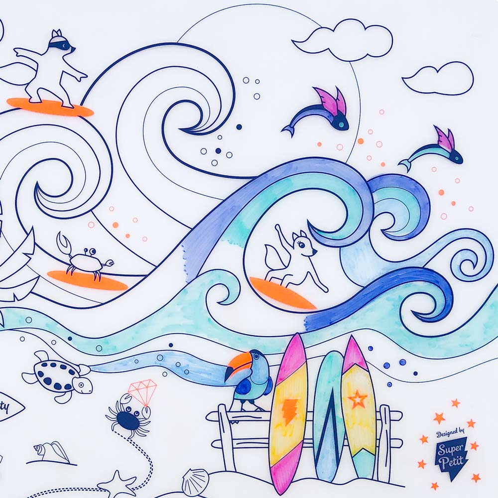 SUPER PETIT | Inkleurbare Placemat | Surf 3+ - Le CirQue Conceptstore