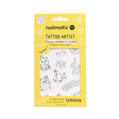 NAILMATIC - 12 Temporary Coloring Tattoos "Animals" - Le CirQue Kidsconceptstore 