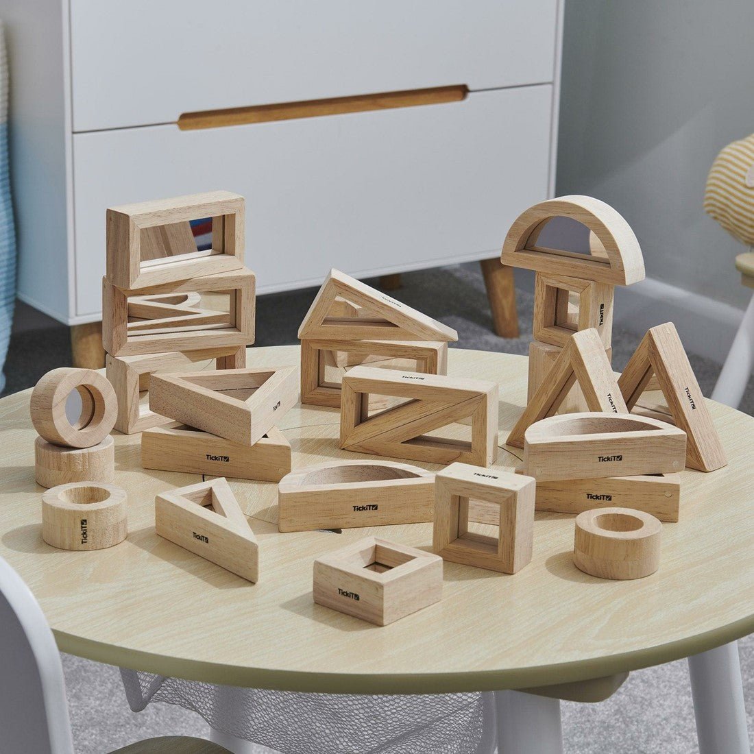 TICKIT | Houten Spiegel blokken - Le CirQue Conceptstore