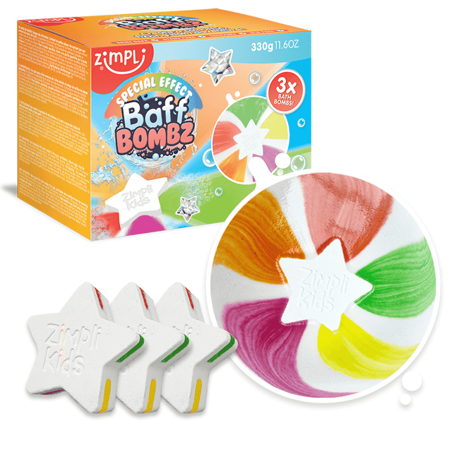 ZIMPLI | Bruisbal | 3x Rainbow Star Bath Bomb - Le CirQue Conceptstore