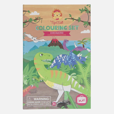 TIGER TRIBE - Colouring Set Dinosaurus (Incl Vilstiften en Stickers) 5+ - Le CirQue Kidsconceptstore